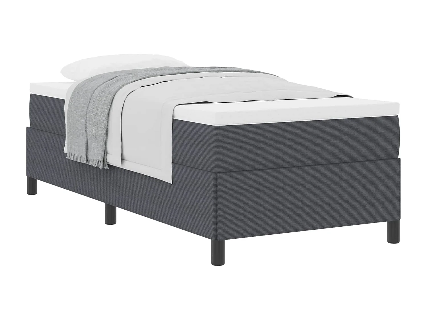 Boxspringbed Donkergrijs 90 x 200 cm Katoen Stof