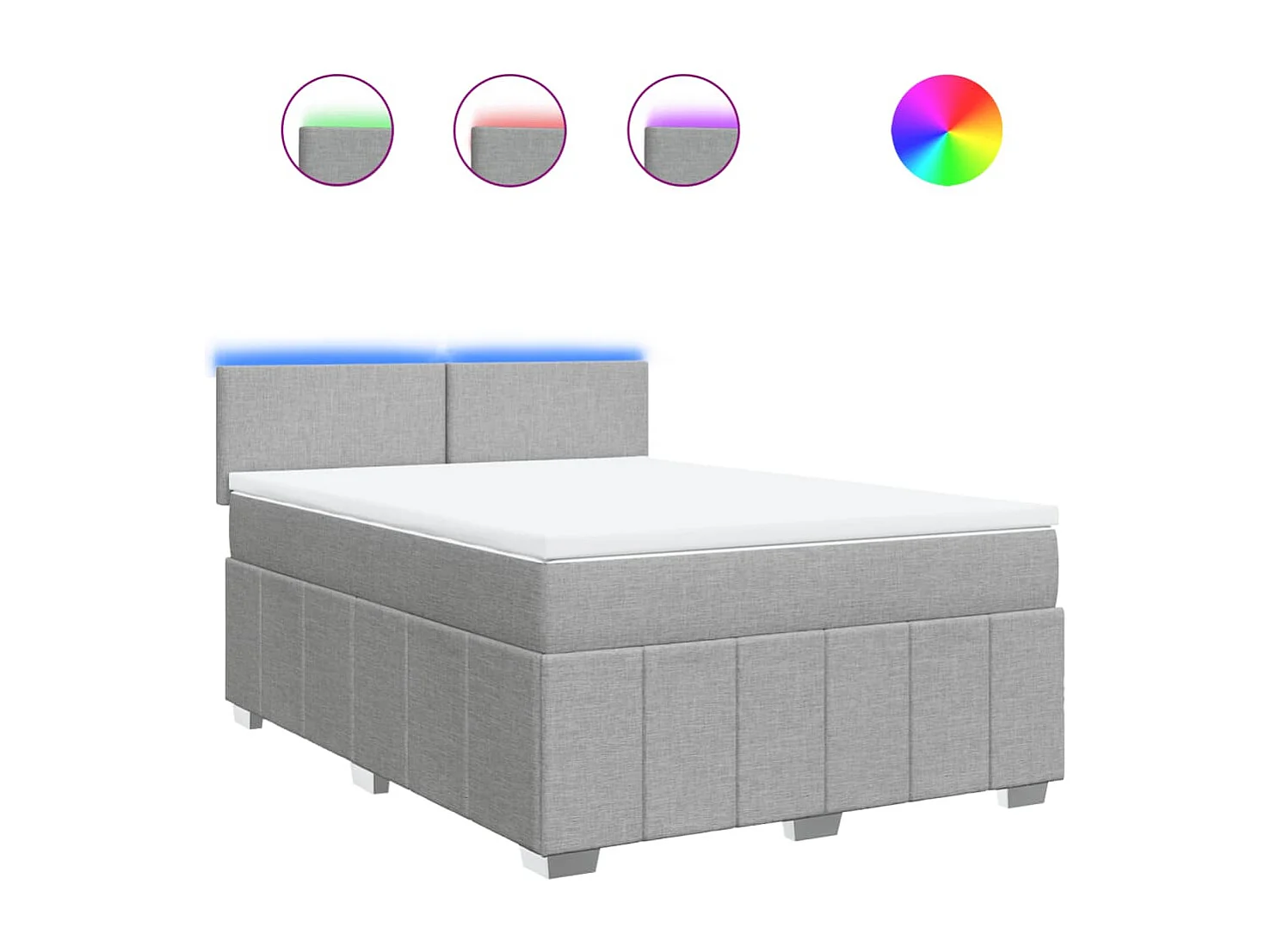 Boxspringbett mit Matratze Hellgrau 160x200 cm Stoff