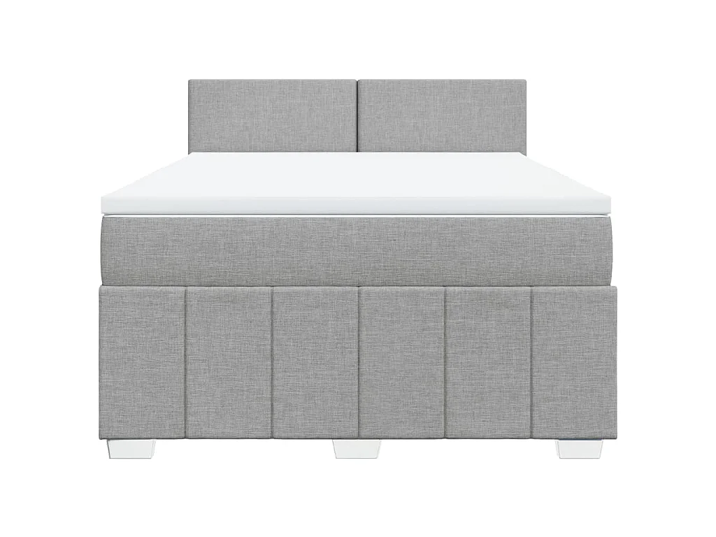 Boxspring met matras stof lichtgrijs 160x200 cm