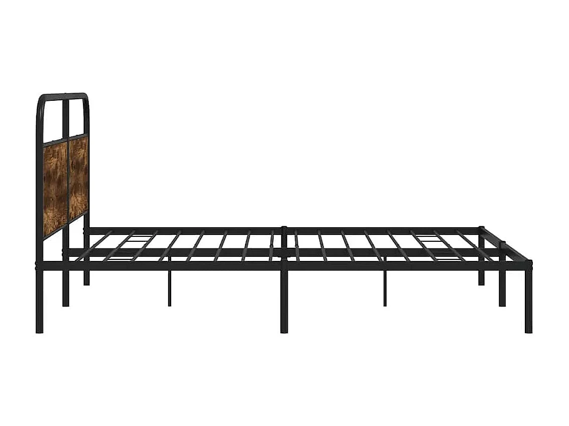 Cadre de lit en métal sans matelas chêne fumé 180x200 cm