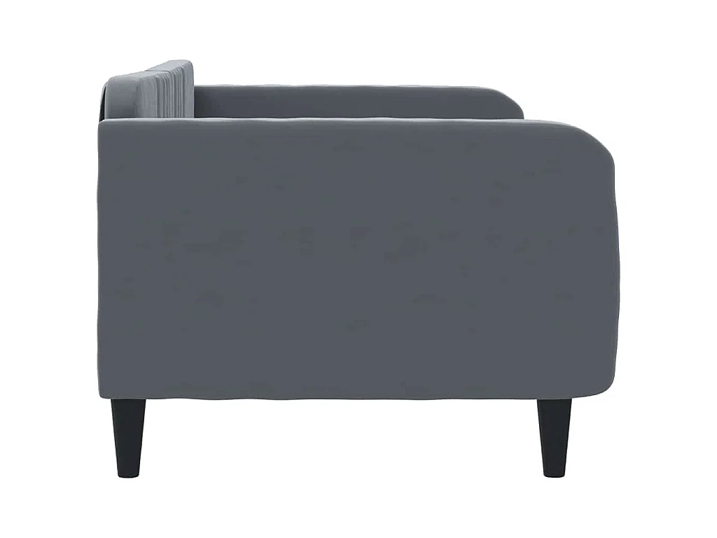 Lit de repos gris foncé 90x190 cm velours