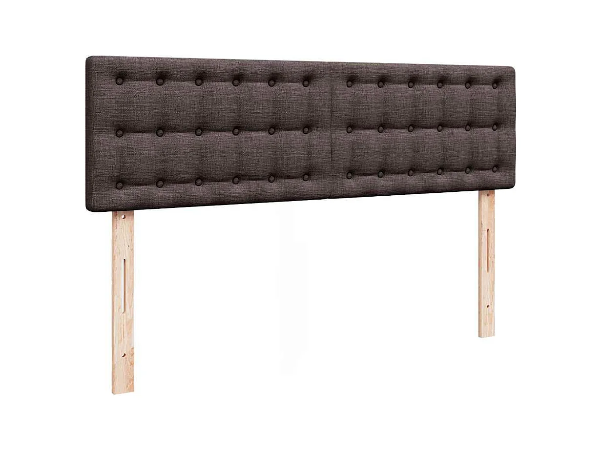 Cadre de lit ottoman avec matelas marron foncé 140x200 cm tissu