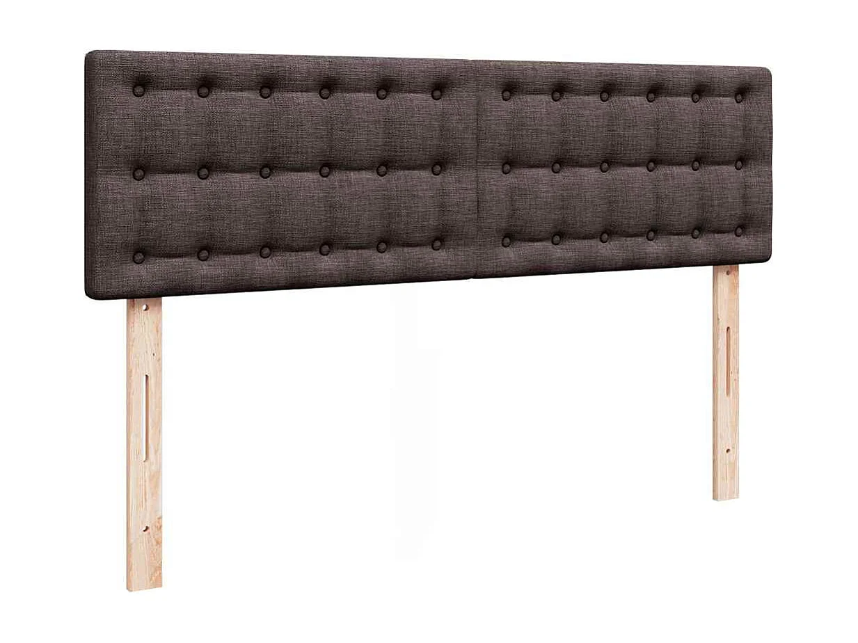Cadre de lit ottoman avec matelas marron foncé 140x200 cm tissu