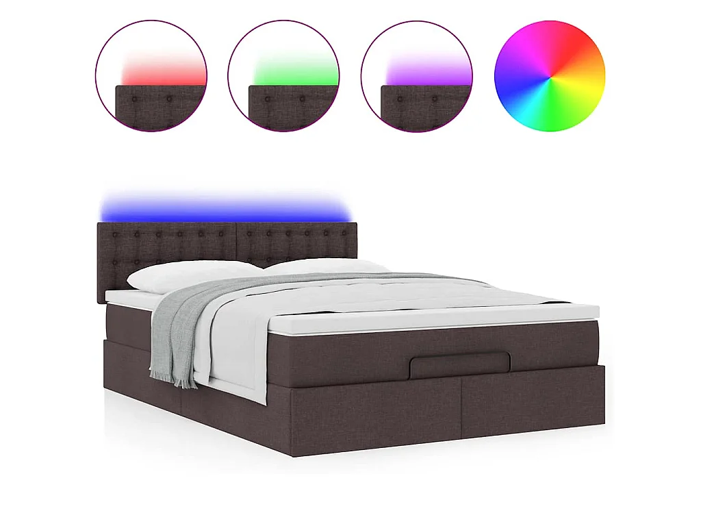 Struttura Letto Pouf con Materasso 140x200 cm in Tessuto