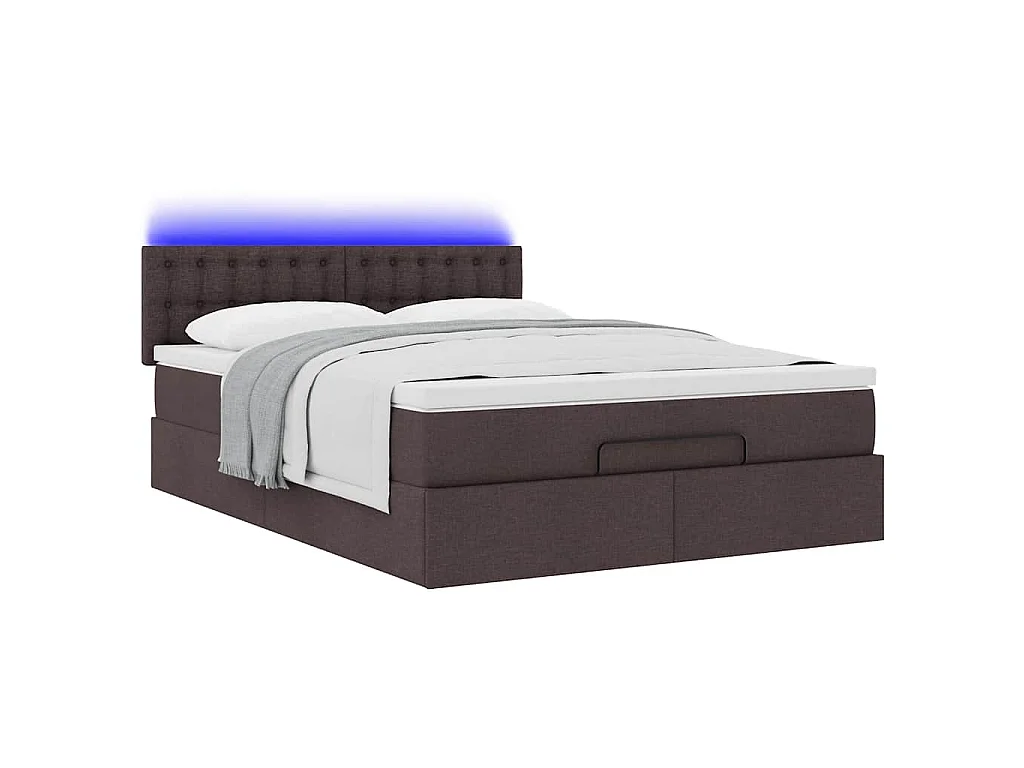 Struttura Letto Pouf con Materasso 140x200 cm in Tessuto