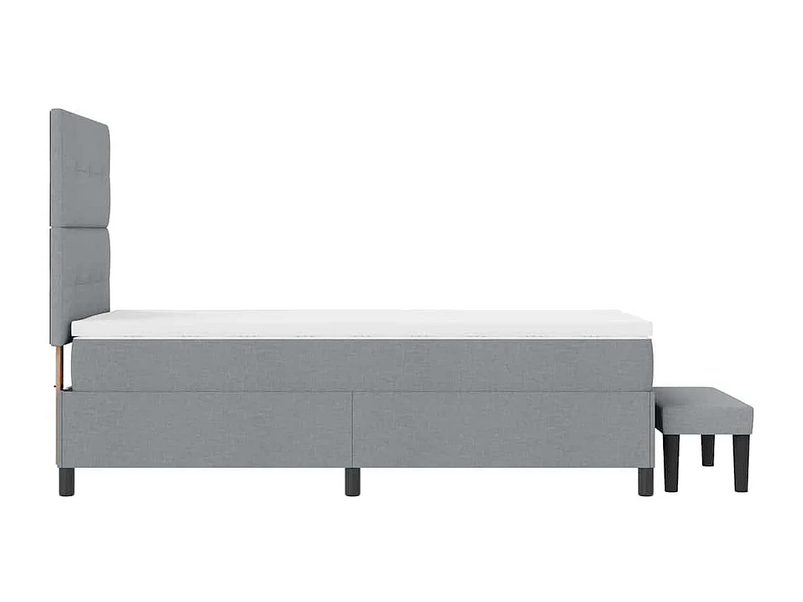 Letto a molle con materasso Grigio chiaro 90 x 200 cm Tessuto