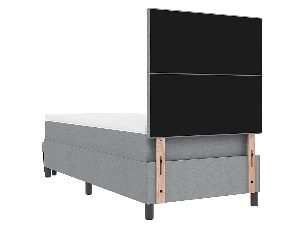 Boxspringbed met hoofdeinde Lichtgrijs 90 x 200 cm Stof