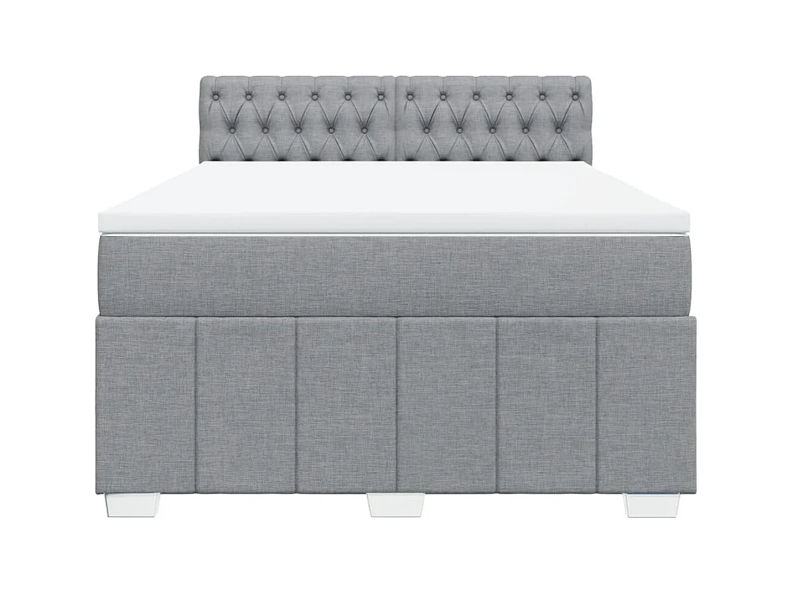Sommier à lattes de lit avec matelas Gris clair 140x190cm Tissu