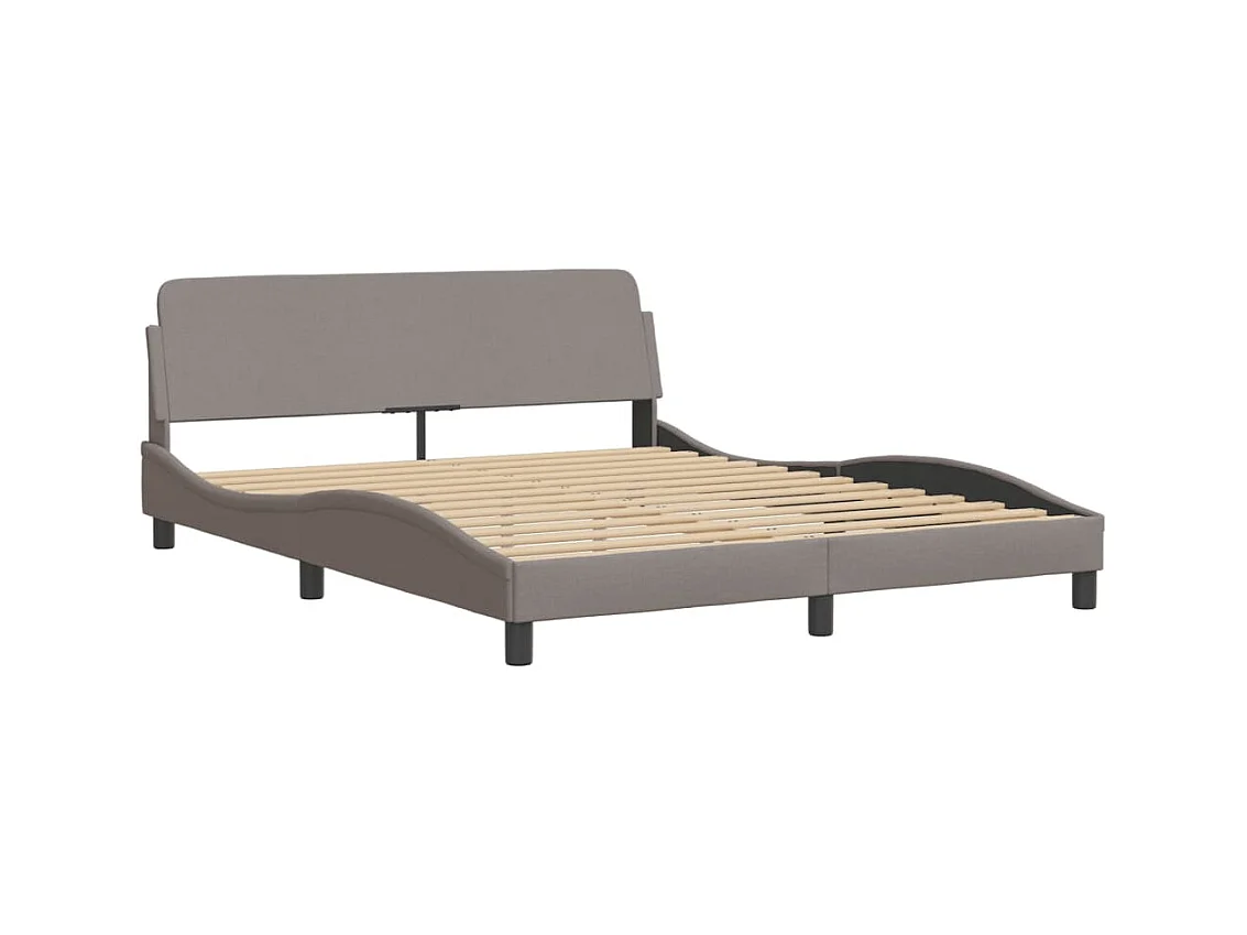 Lit avec matelas Hvar taupe 160x200 cm tissu