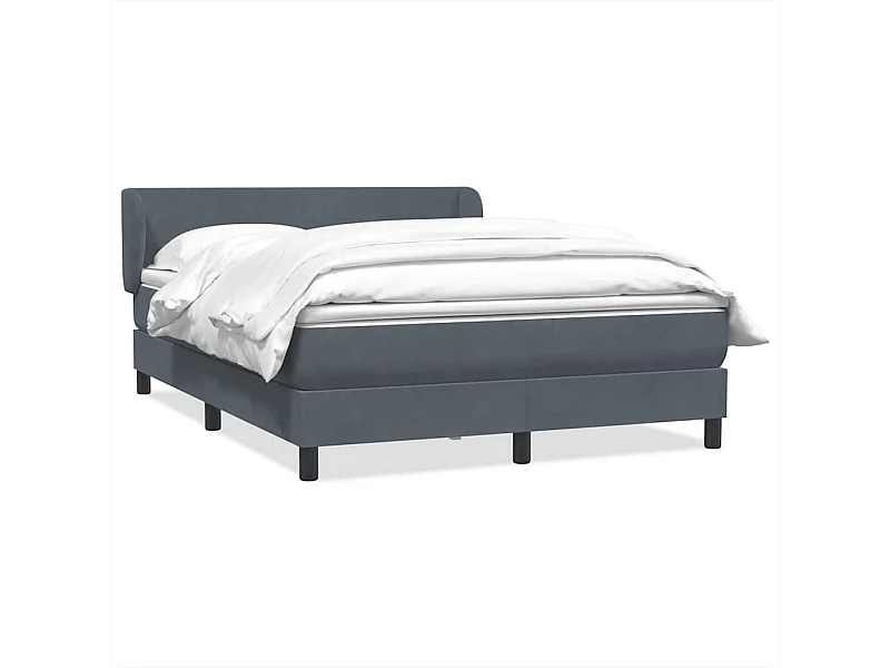 Cama box spring con colchón terciopelo gris oscuro 160x210 cm