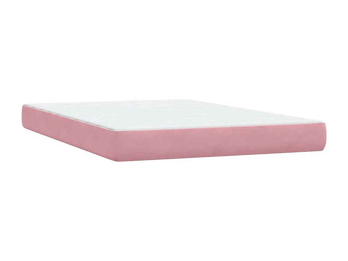 Cama box spring con colchón terciopelo rosa 160x210 cm
