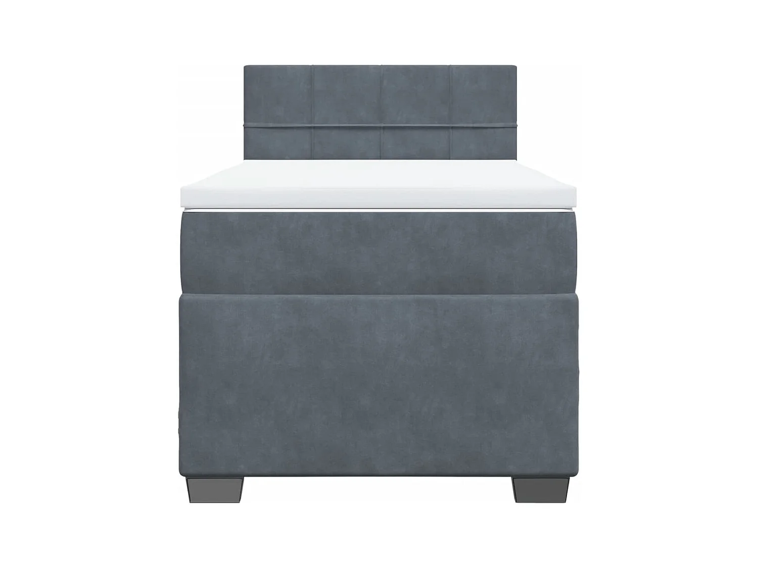 Boxspringbett mit Matratze Dunkelgrau 90x200 cm Samt