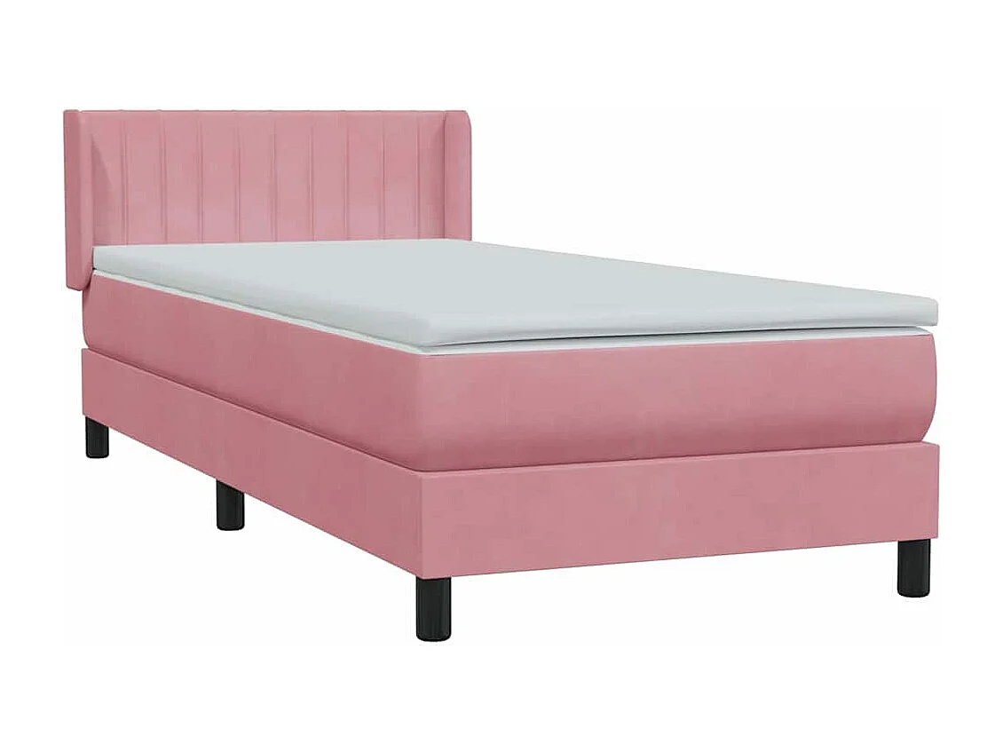 Boxspringbett mit Matratze Rosa 90x220 cm Samt