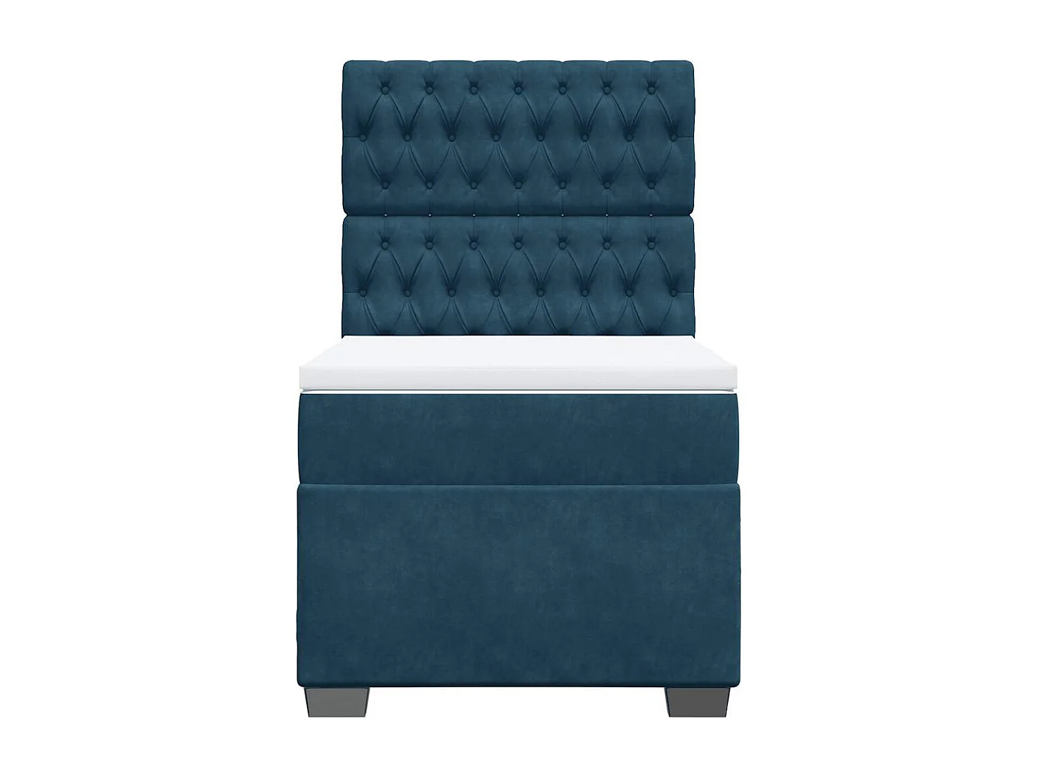 Sommier à lattes de lit avec matelas bleu 90x200 cm velours