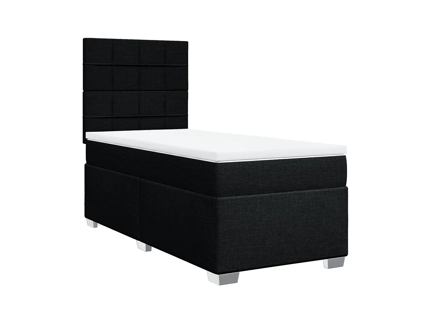 Sommier à lattes de lit avec matelas Noir 90x200 cm Tissu