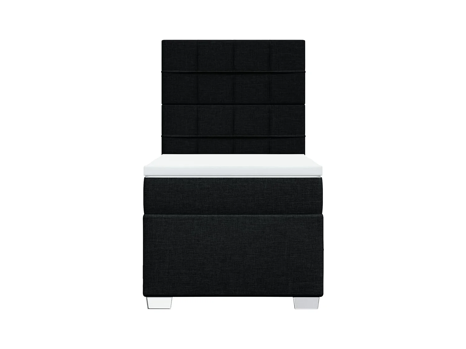 Sommier à lattes de lit avec matelas Noir 90x200 cm Tissu