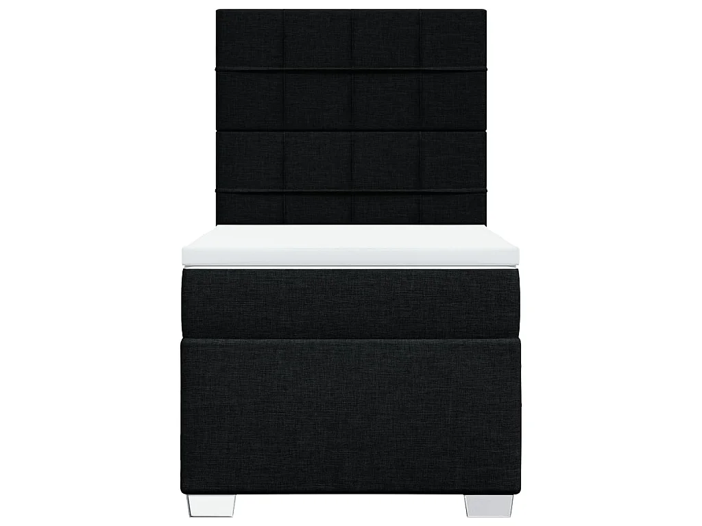Cama box spring con colchón tela negro 90x200 cm