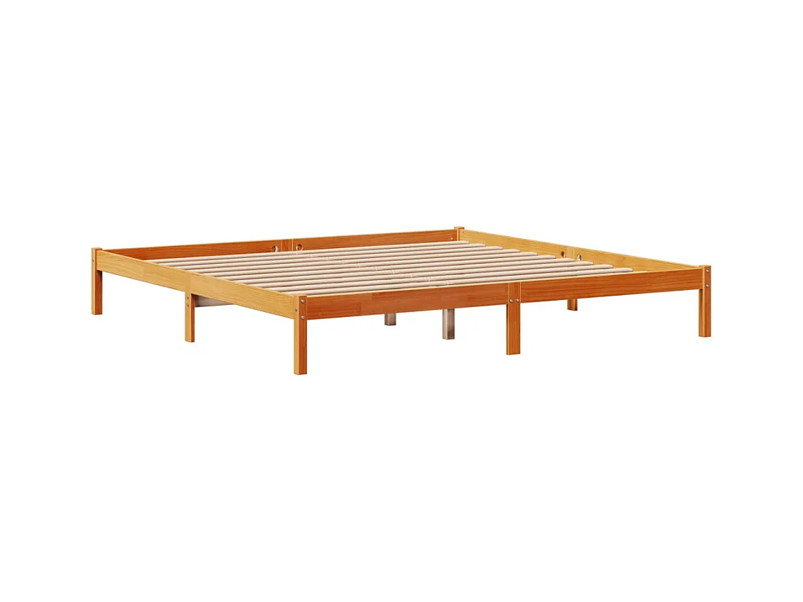 Cadre de lit et tête de lit sans matelas cire marron 180x200 cm