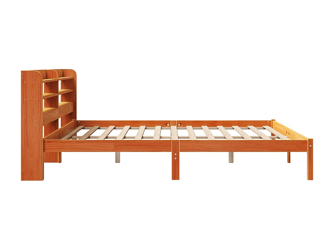 Cadre de lit et tête de lit sans matelas cire marron 180x200 cm