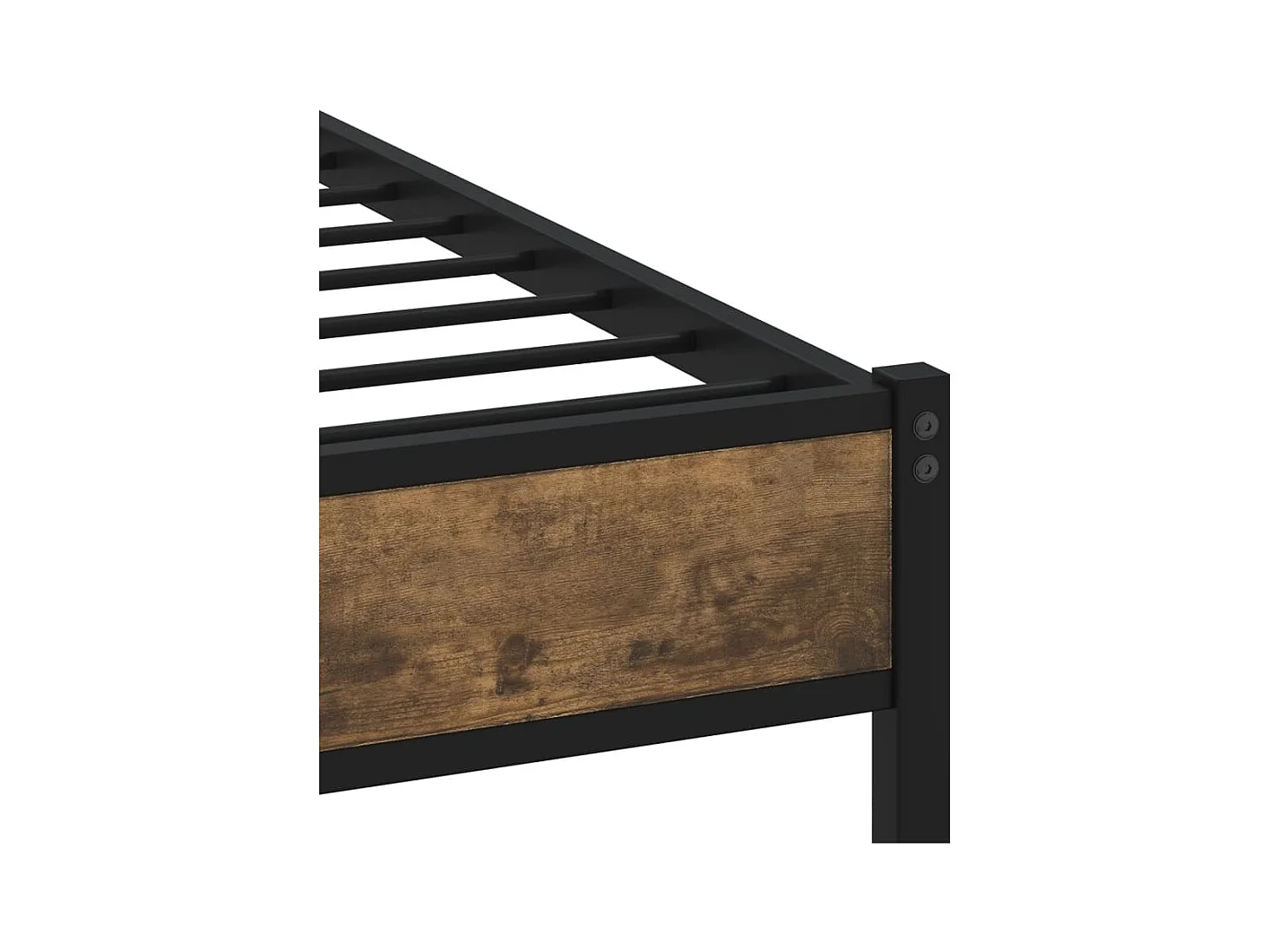 Cadre de lit en métal sans matelas chêne fumé 140x190 cm