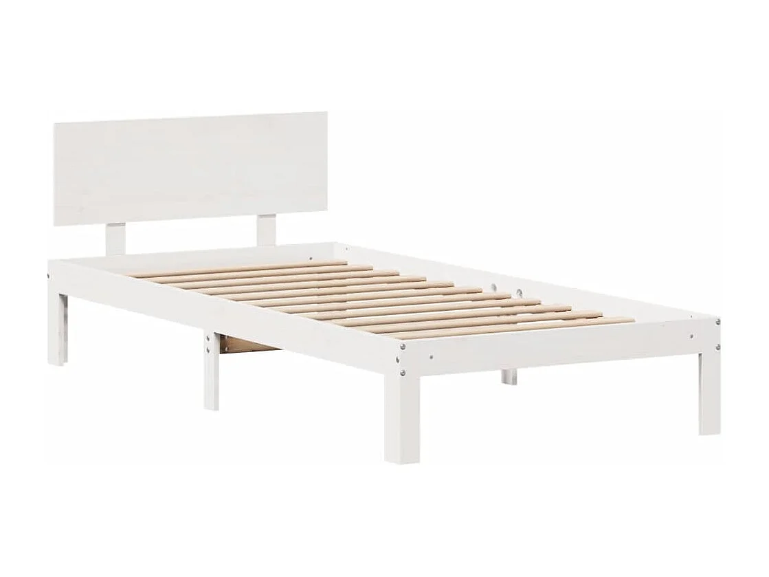 Estrutura de cama com gavetas 90x190 cm pinho maciço branco