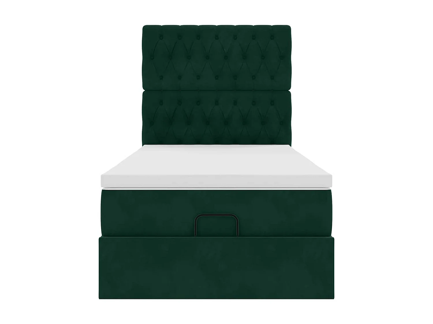 Ottoman-Bett mit Matratzen Dunkelgrün 90x200 cm Samt