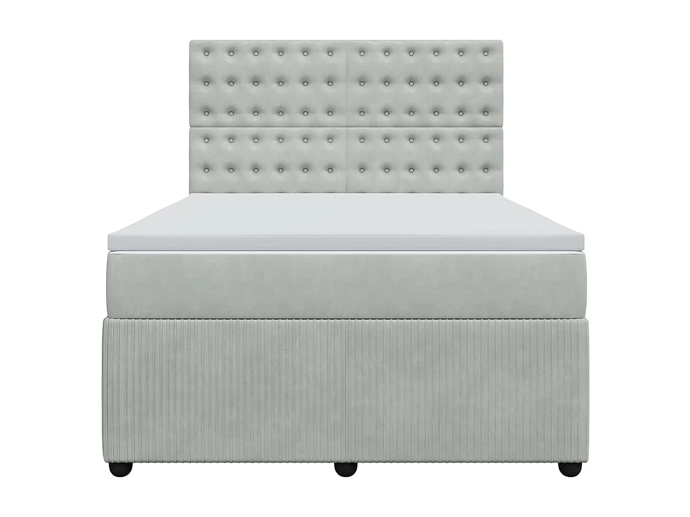 Boxspringbett mit Matratze Hellgrau 140x190 cm Samt