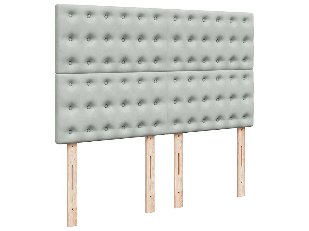 Boxspring met matras fluweel lichtgrijs 140x190 cm