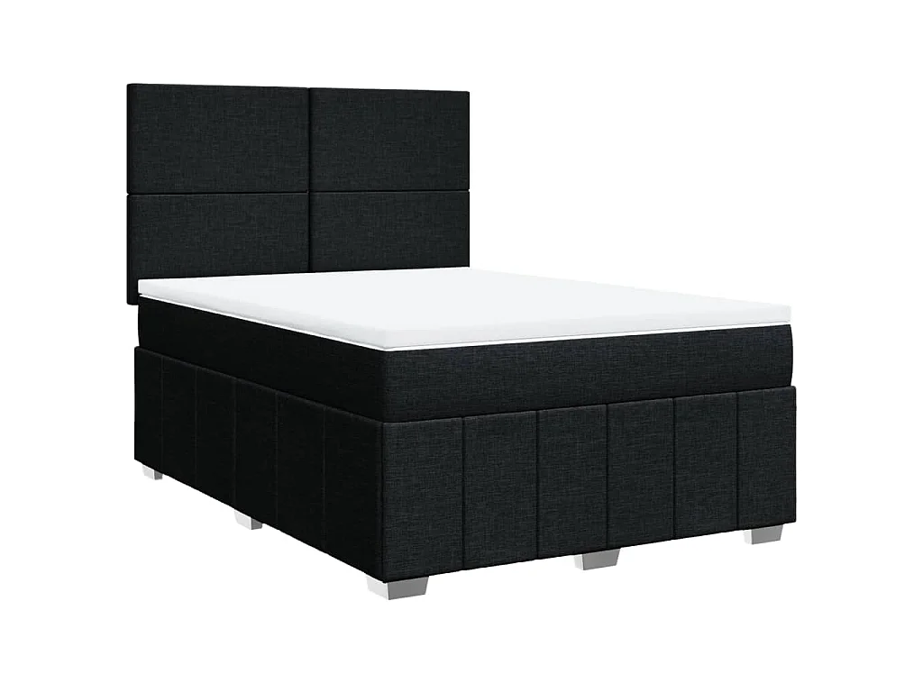 Boxspringbett mit Matratze Schwarz 140x190 cm Stoff