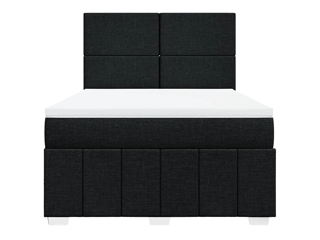 Boxspringbett mit Matratze Schwarz 140x190 cm Stoff