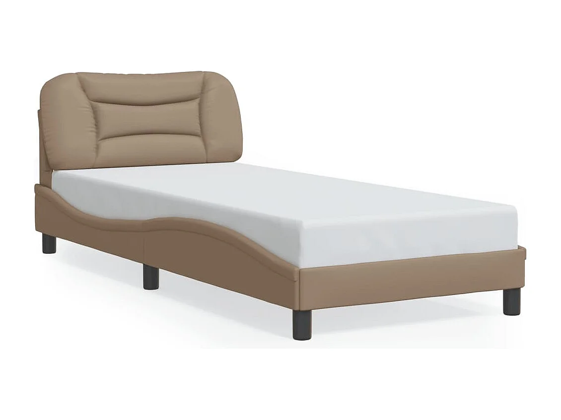 Bedframe zonder matras "Hvar" kunstleer cappuccinokleurig 90x200 cm