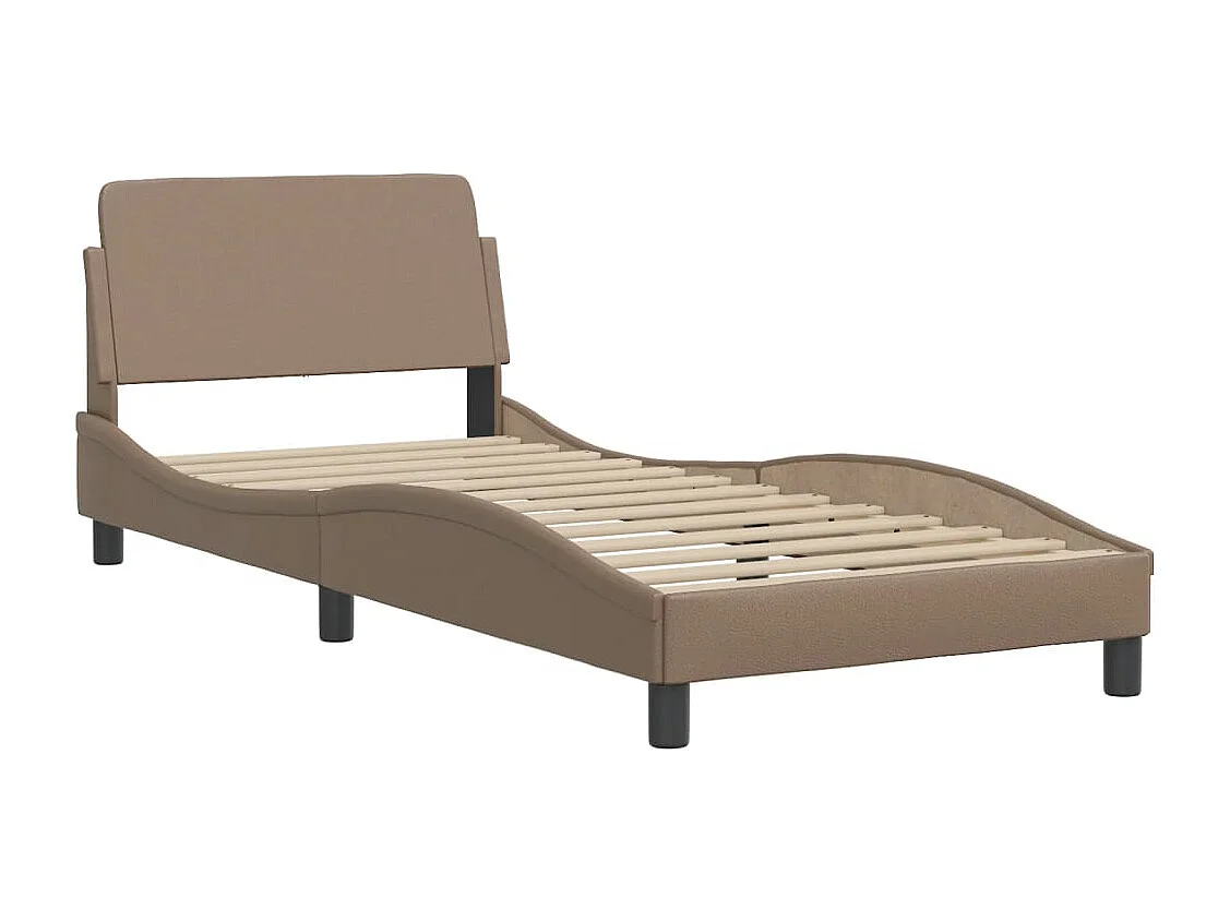Bedframe zonder matras "Hvar" kunstleer cappuccinokleurig 90x200 cm