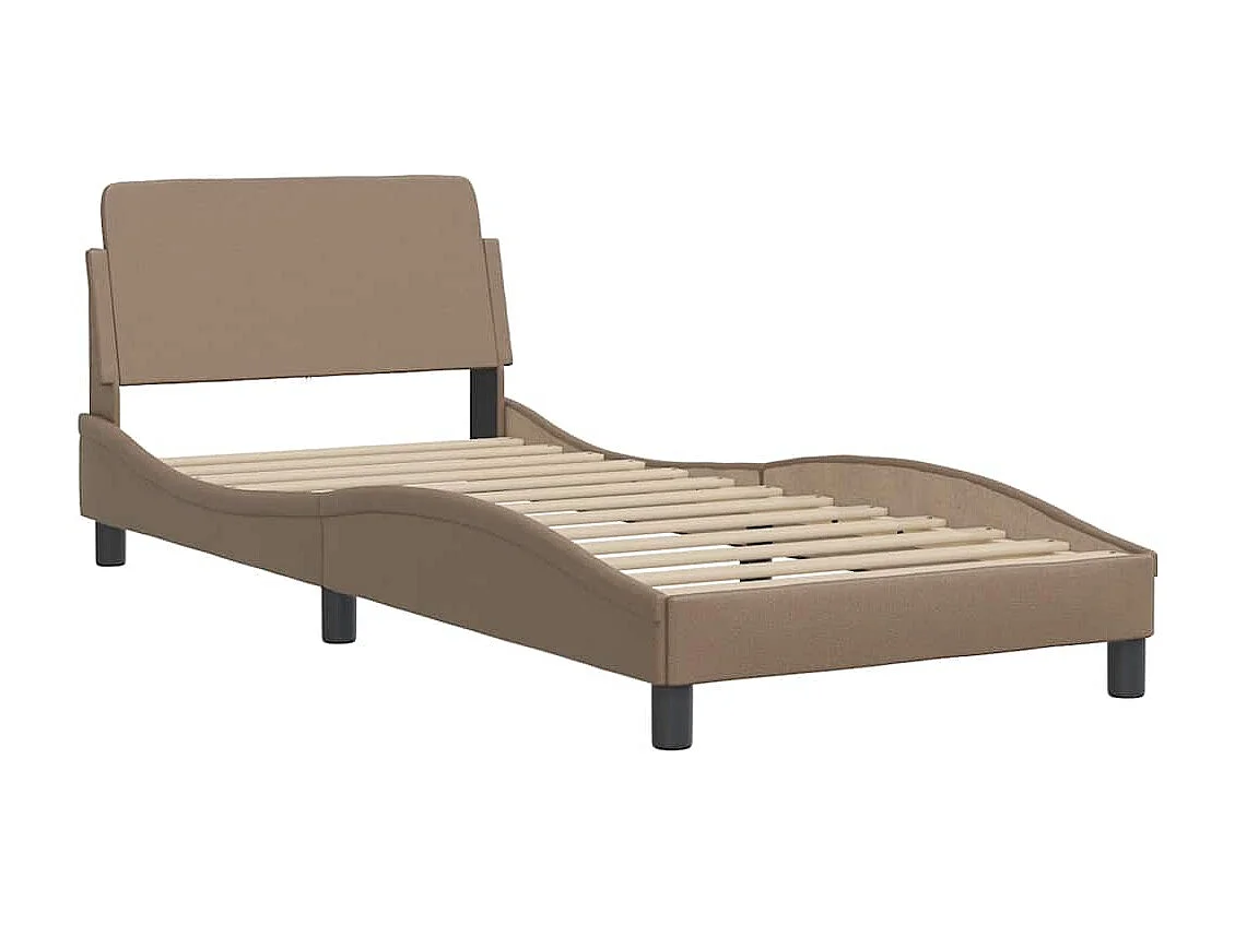 Estructura de cama sin colchón Hvar cuero sintético capuchino 90x200 cm