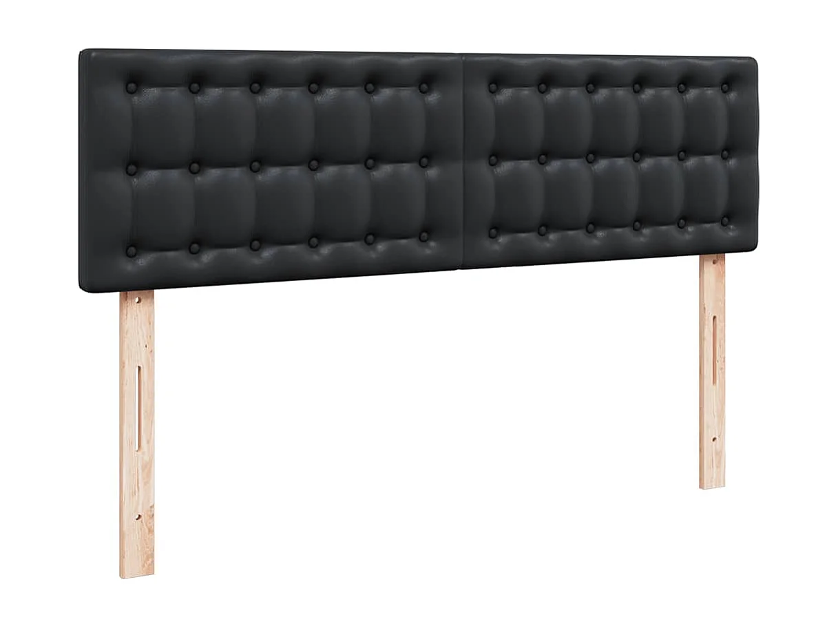 Ottoman-Bett mit Matratzen & LEDs Schwarz 160x200 cm Kunstleder