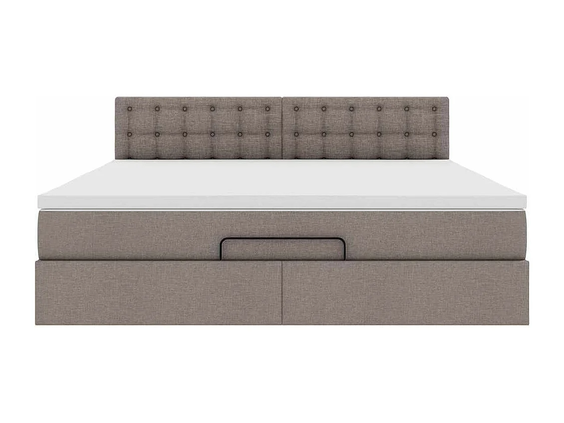 Bed poef met matras en LED's 180x200 cm stof taupe