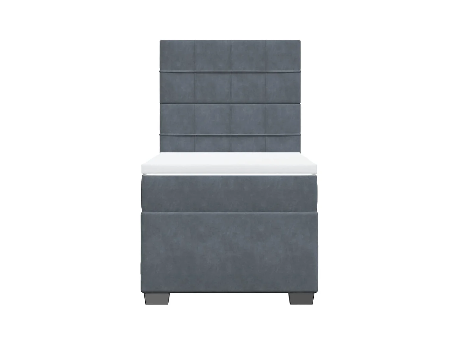 Sommier à lattes de lit et matelas Gris foncé 90x200 cm Velours