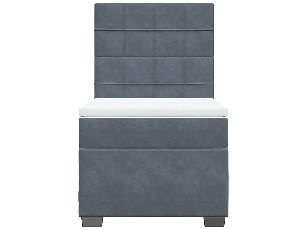 Boxspring met matras fluweel donkergrijs 90x200 cm