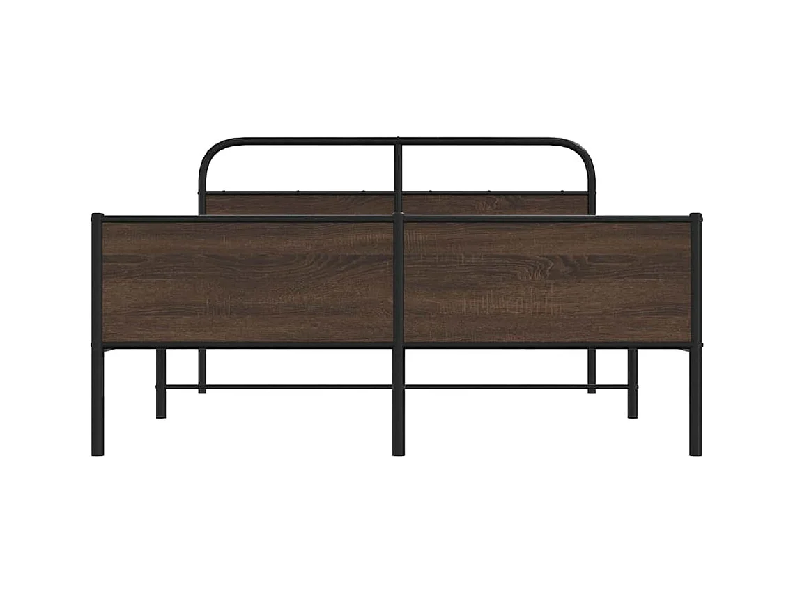 Cadre de lit en métal sans matelas chêne marron 160x200 cm