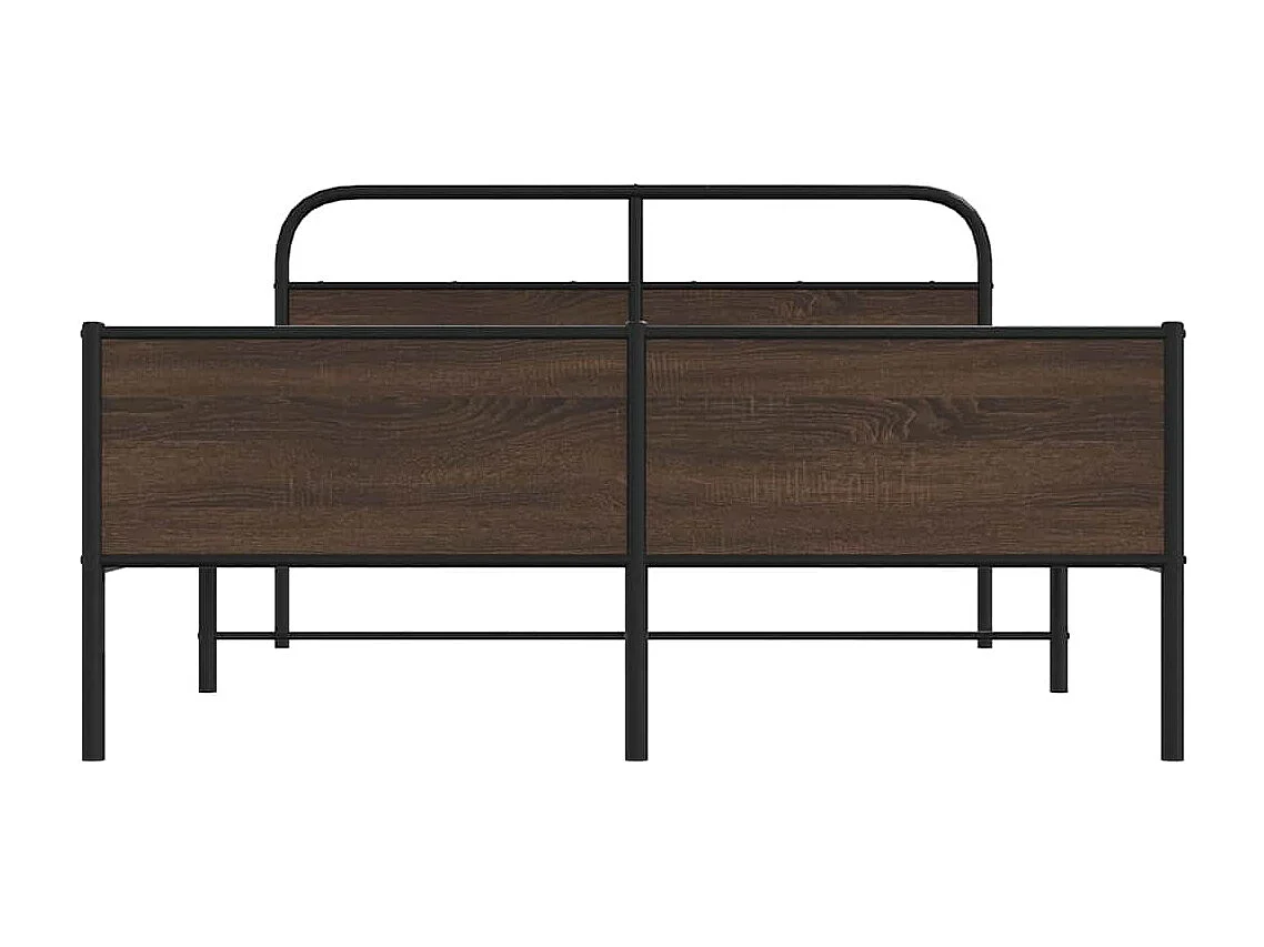 Estructura de cama sin colchón metal marrón roble 160x200 cm