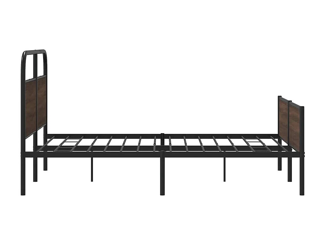 Cadre de lit en métal sans matelas chêne marron 160x200 cm