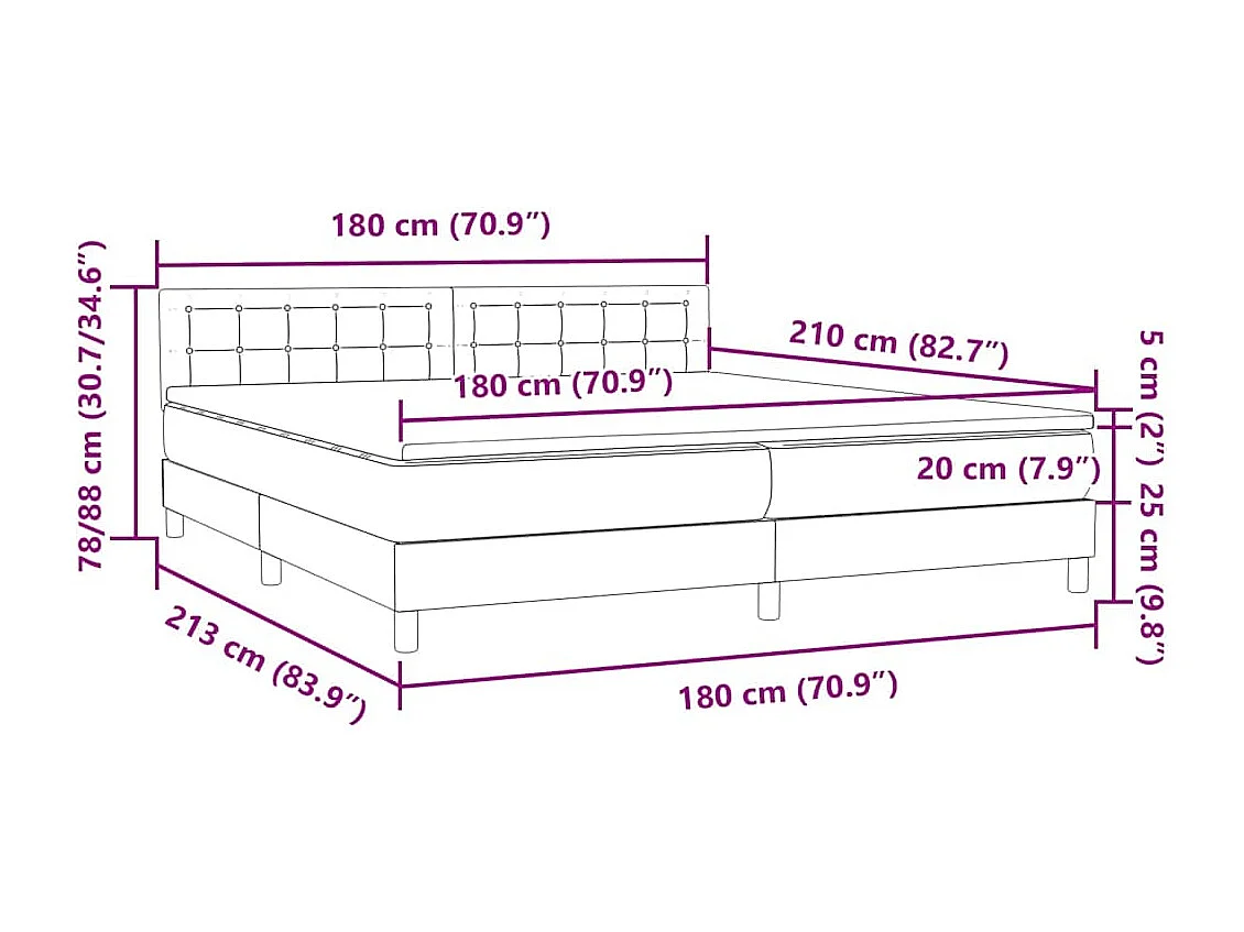 Boxspring met matras fluweel roze 180x210 cm