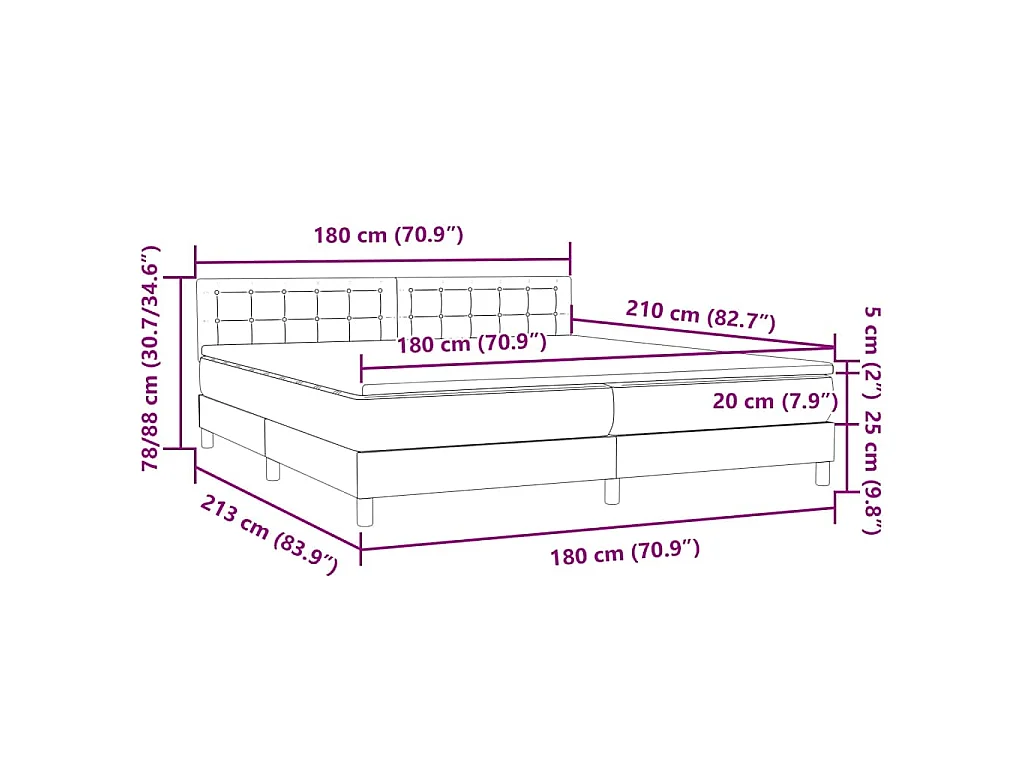 Boxspring met matras fluweel roze 180x210 cm