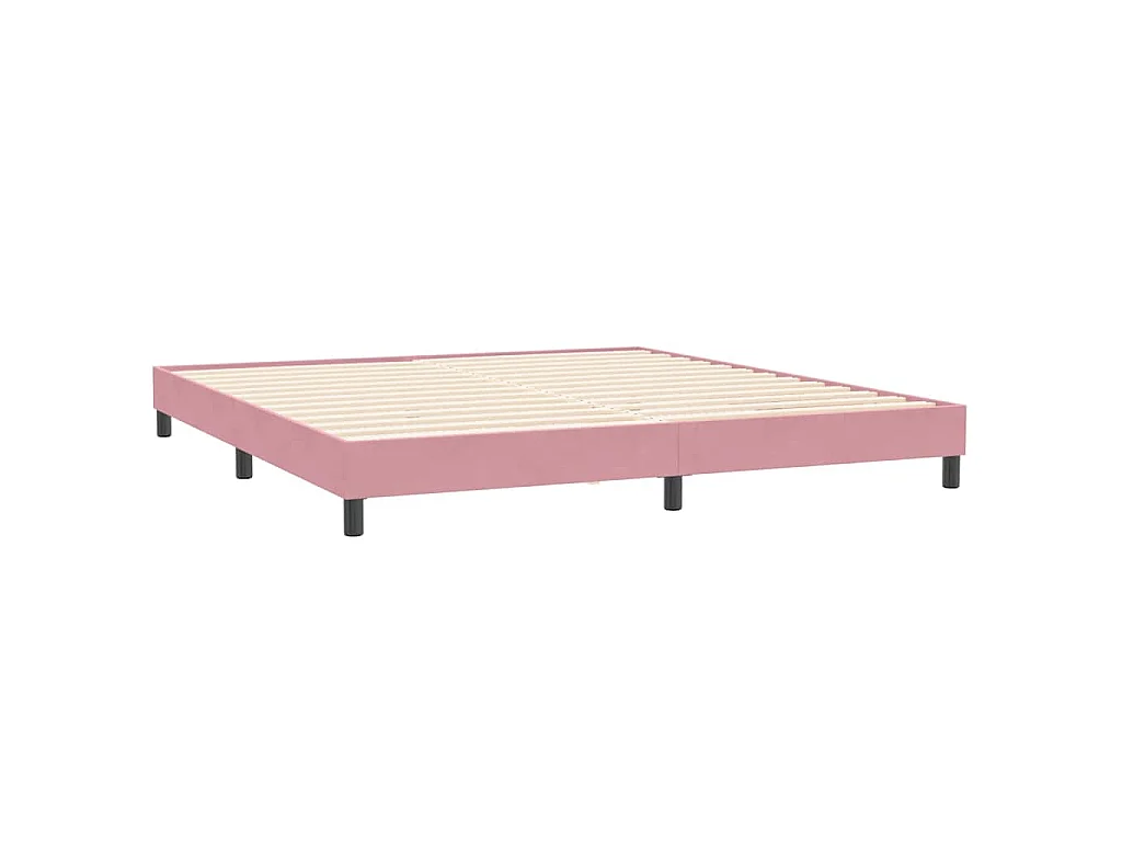 Boxspring met matras fluweel roze 180x210 cm