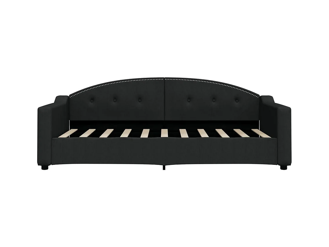 Lit de jour avec matelas noir 90x190 cm tissu