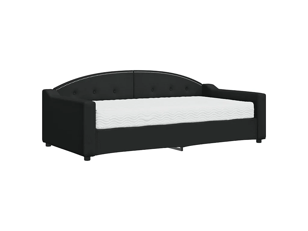 Slaapbank met matras 90x190 cm stof zwart