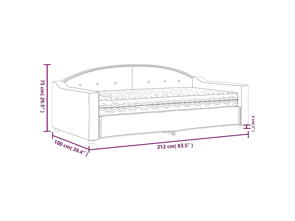 Slaapbank met matras 90x190 cm stof zwart