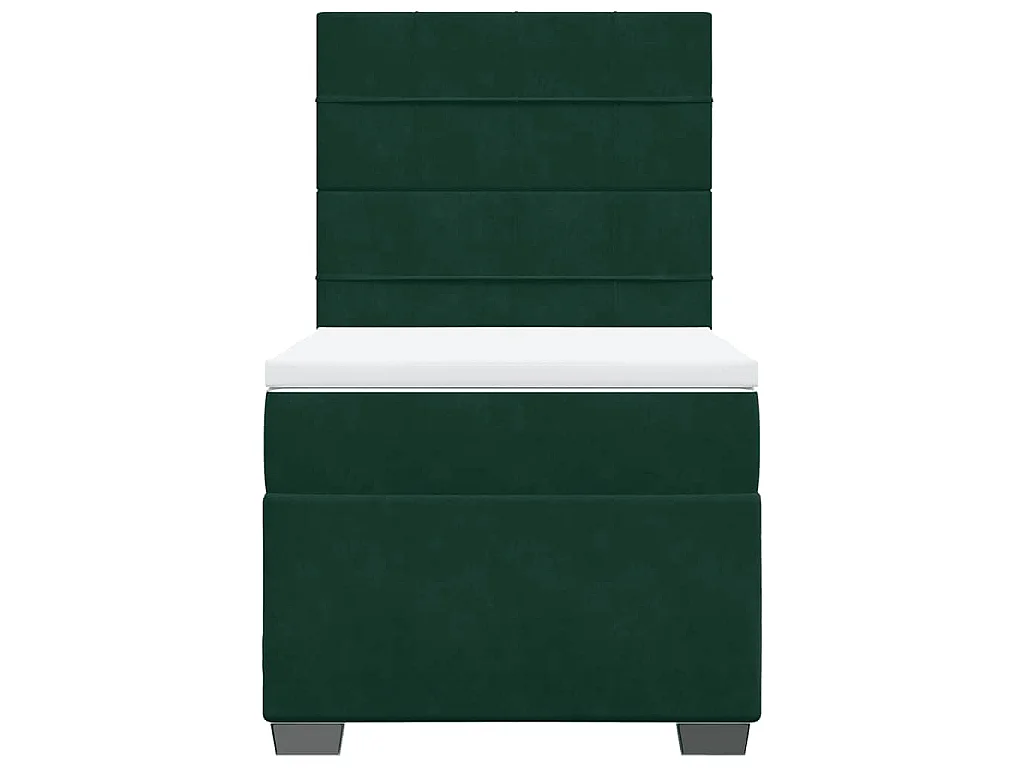 Boxspring met matras fluweel donkergroen 90x200 cm