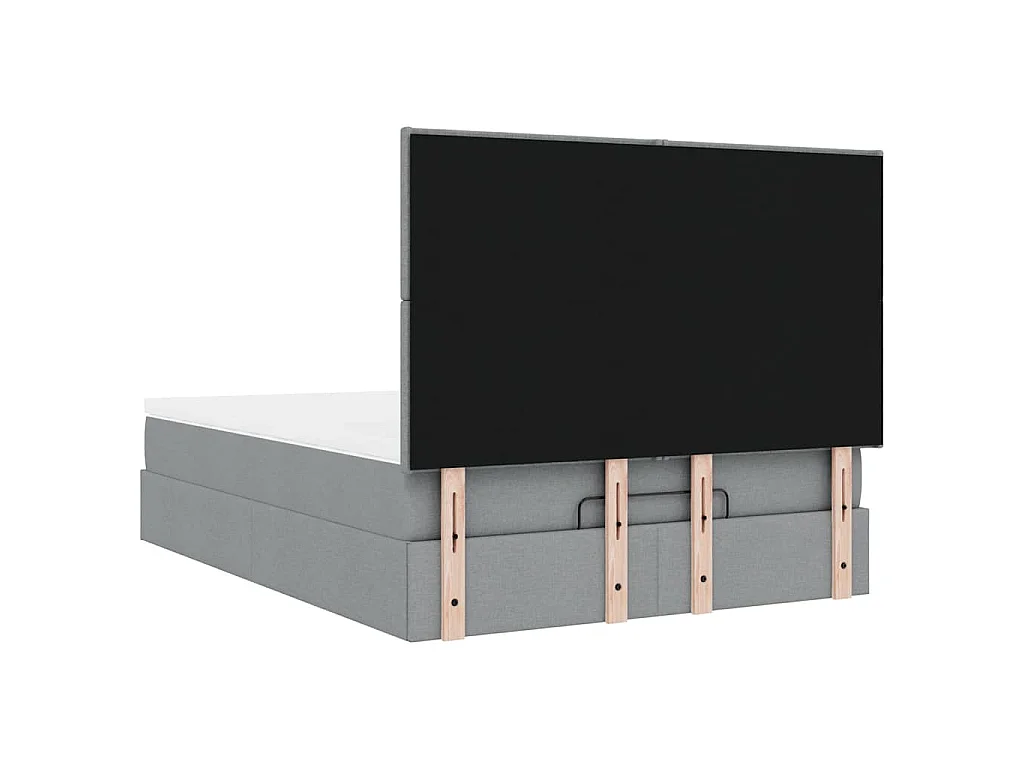 Ottoman-Bett mit Matratze Hellgrau 140x190 cm Stoff