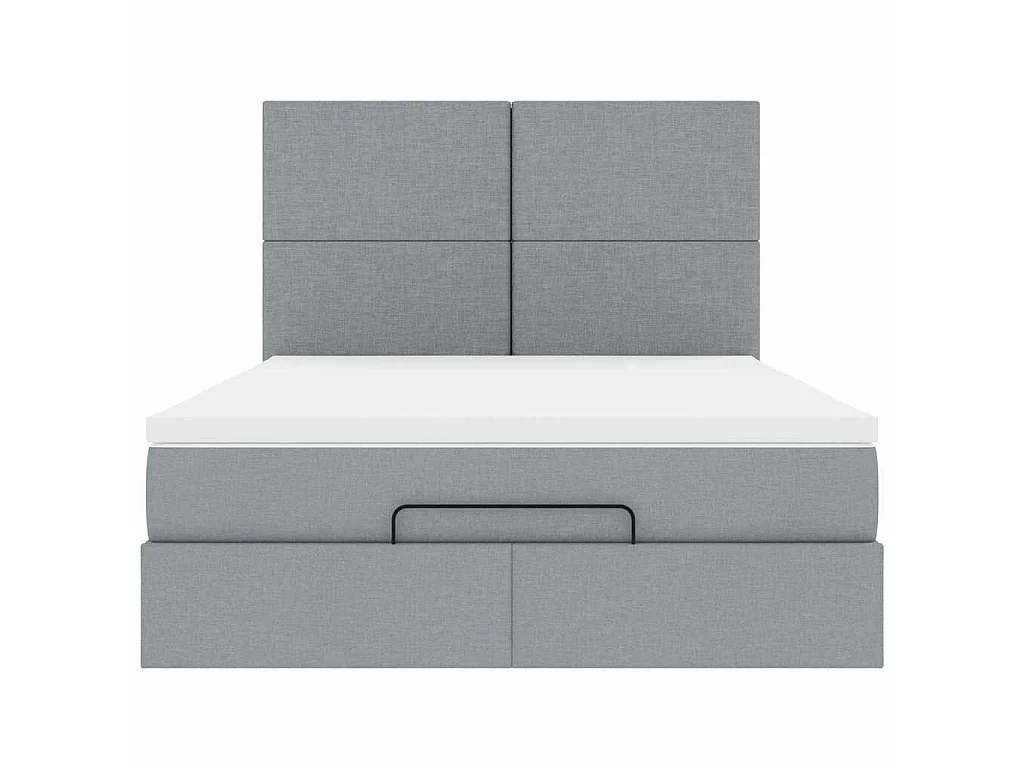 Ottoman bed met matras 140x190cm stof lichtgrijs