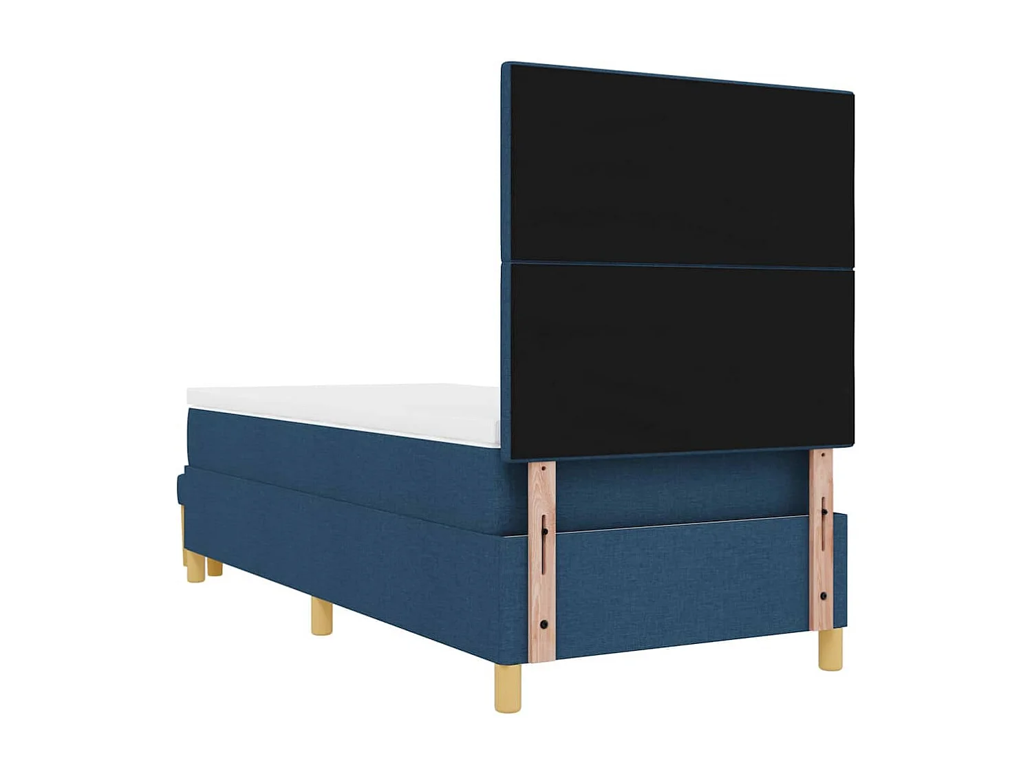 Lit à ressorts avec matelas Bleu 90 x 200 cm tissu